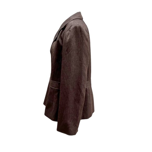 Larry Levine‎ Classics Womens Brown Herringbone Pantsuit 2 Pc Easy Care Size 18 - Picture 3 of 13